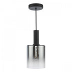 Savannah Modern Ceiling Pendant Light In Matt Black Finish With Smoked Glass SAV8622