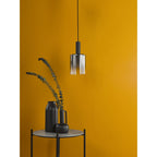 Savannah Modern Ceiling Pendant Light In Matt Black Finish With Smoked Glass SAV8622