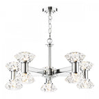 Tiana Contemporary 10 Light Crystal Ceiling Pendant Light In Polished Chrome TIA2350