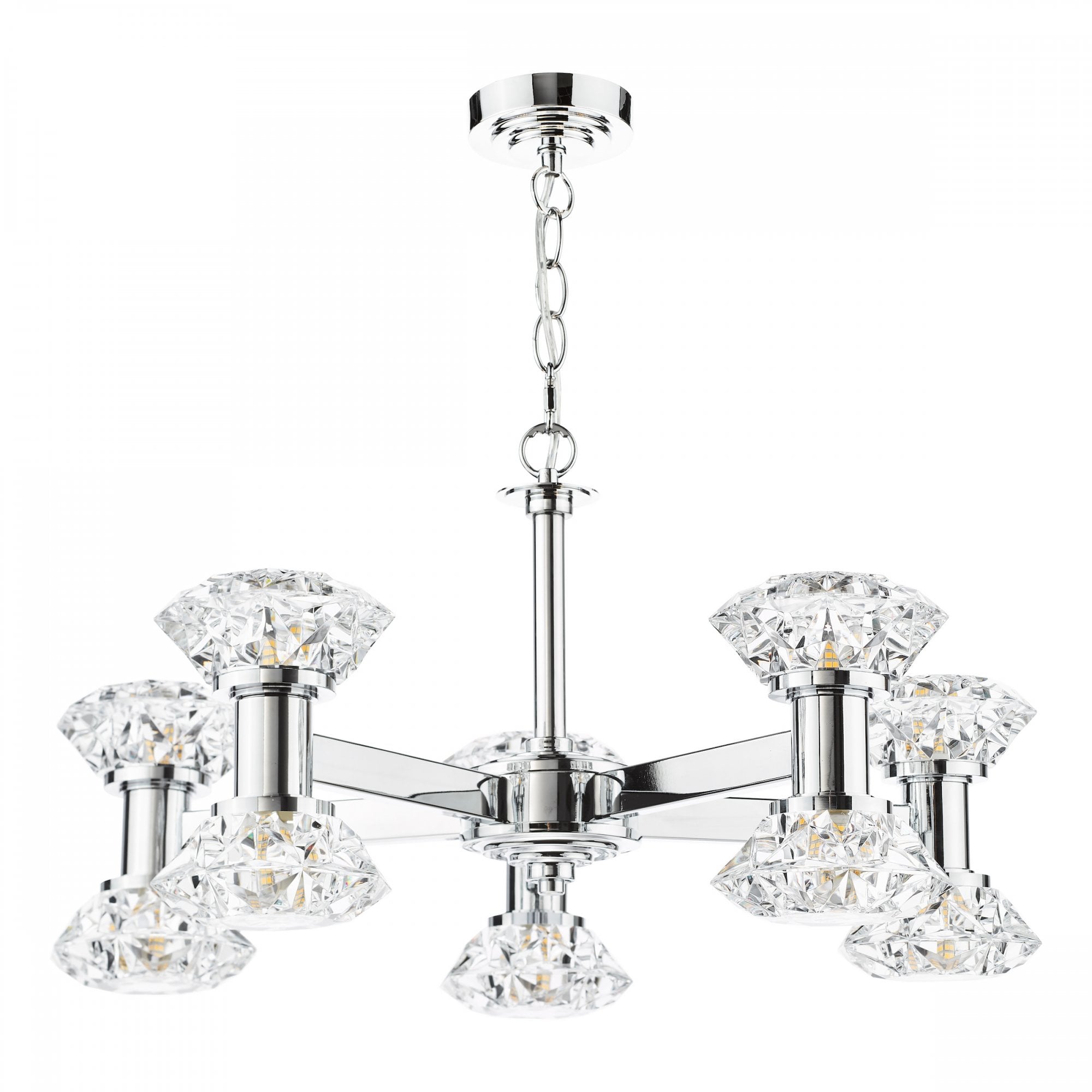 Tiana Contemporary 10 Light Crystal Ceiling Pendant Light In Polished Chrome TIA2350