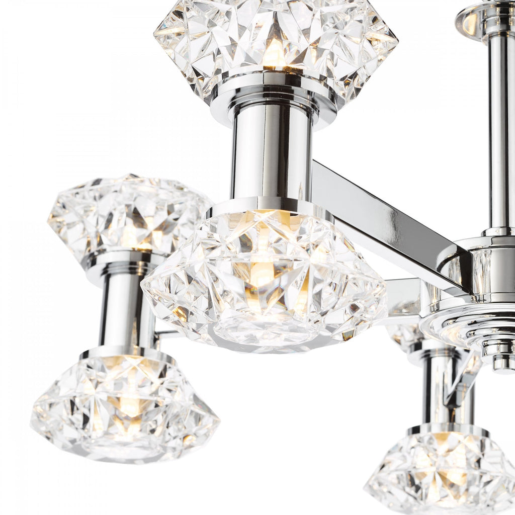 Tiana Contemporary 10 Light Crystal Ceiling Pendant Light In Polished Chrome TIA2350