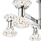 Tiana Contemporary 10 Light Crystal Ceiling Pendant Light In Polished Chrome TIA2350