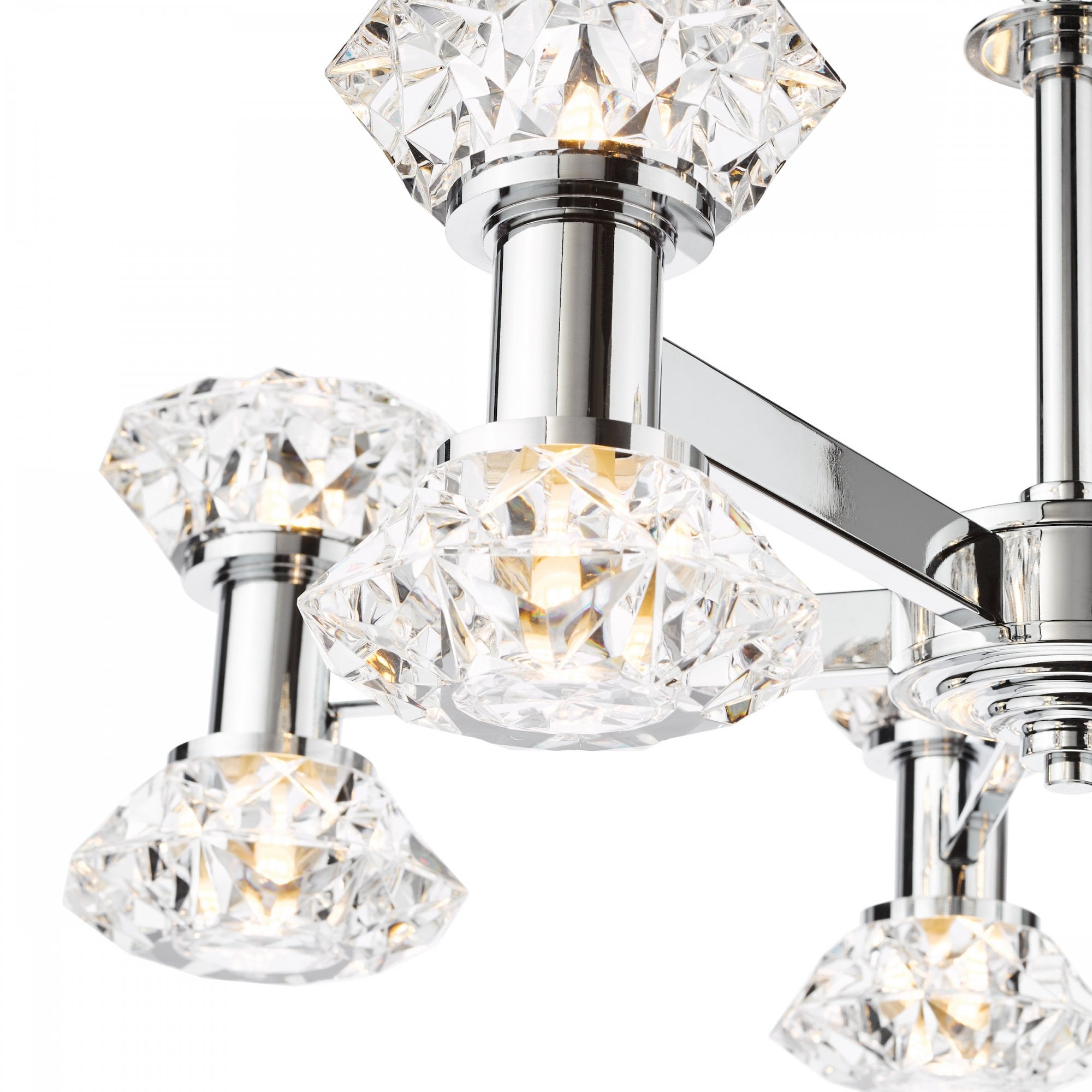 Tiana Contemporary 10 Light Crystal Ceiling Pendant Light In Polished Chrome TIA2350