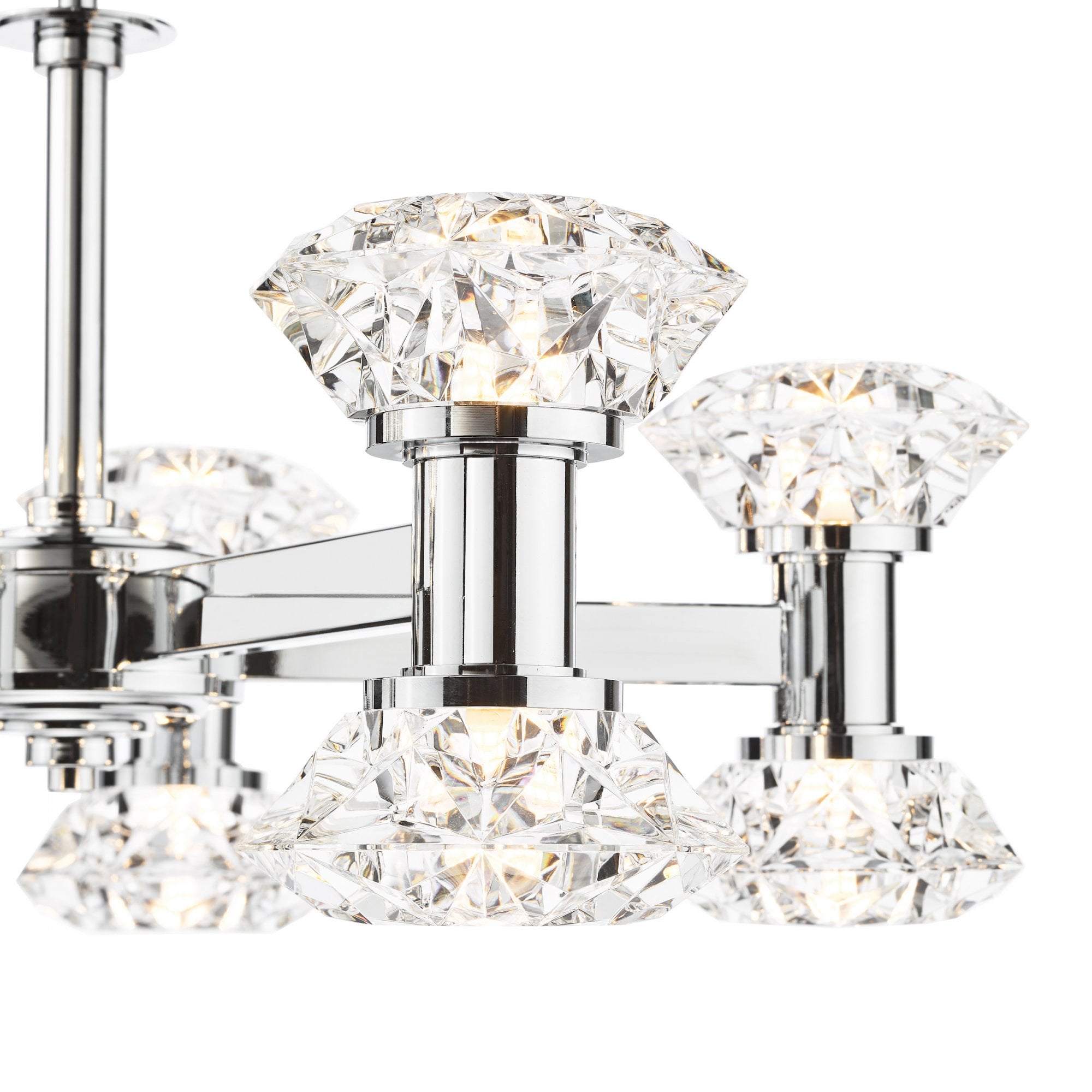 Tiana Contemporary 10 Light Crystal Ceiling Pendant Light In Polished Chrome TIA2350