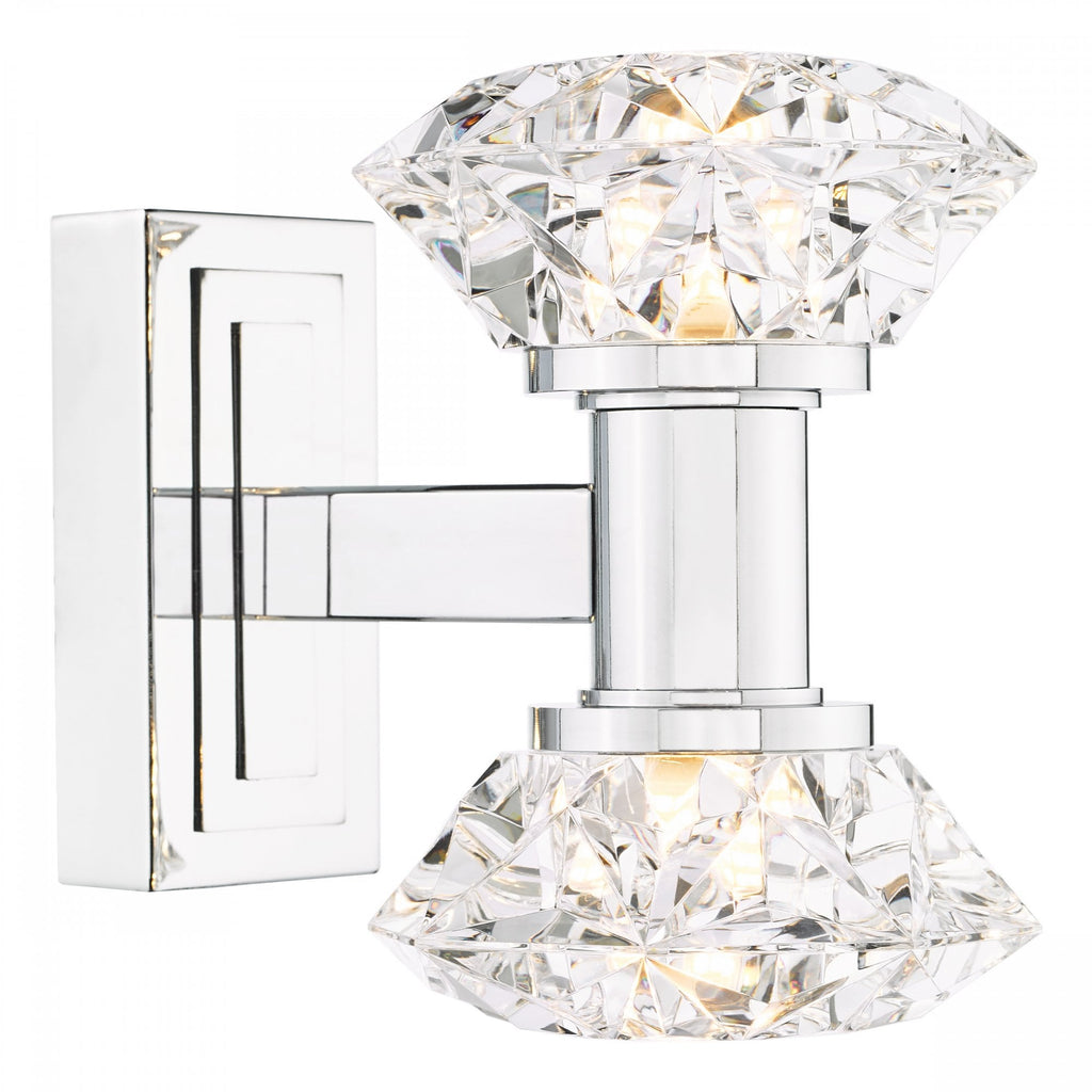 Tiana Contemporary 2 Light Crystal Wall Light In Polished Chrome Finish TIA0950