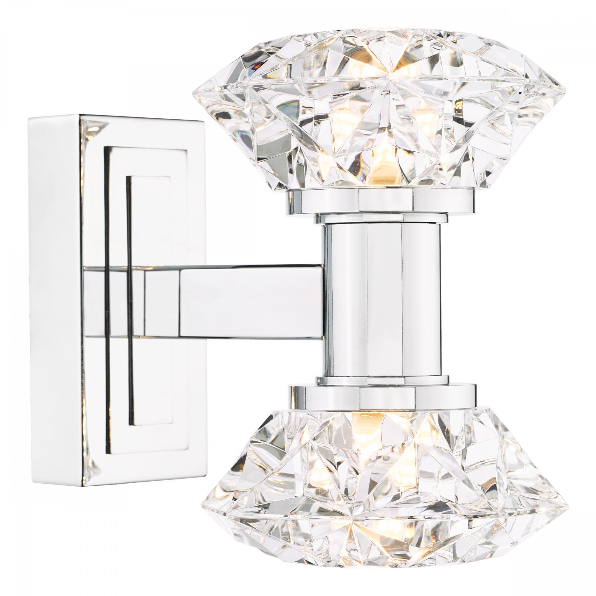 Tiana Contemporary 2 Light Crystal Wall Light In Polished Chrome Finish TIA0950