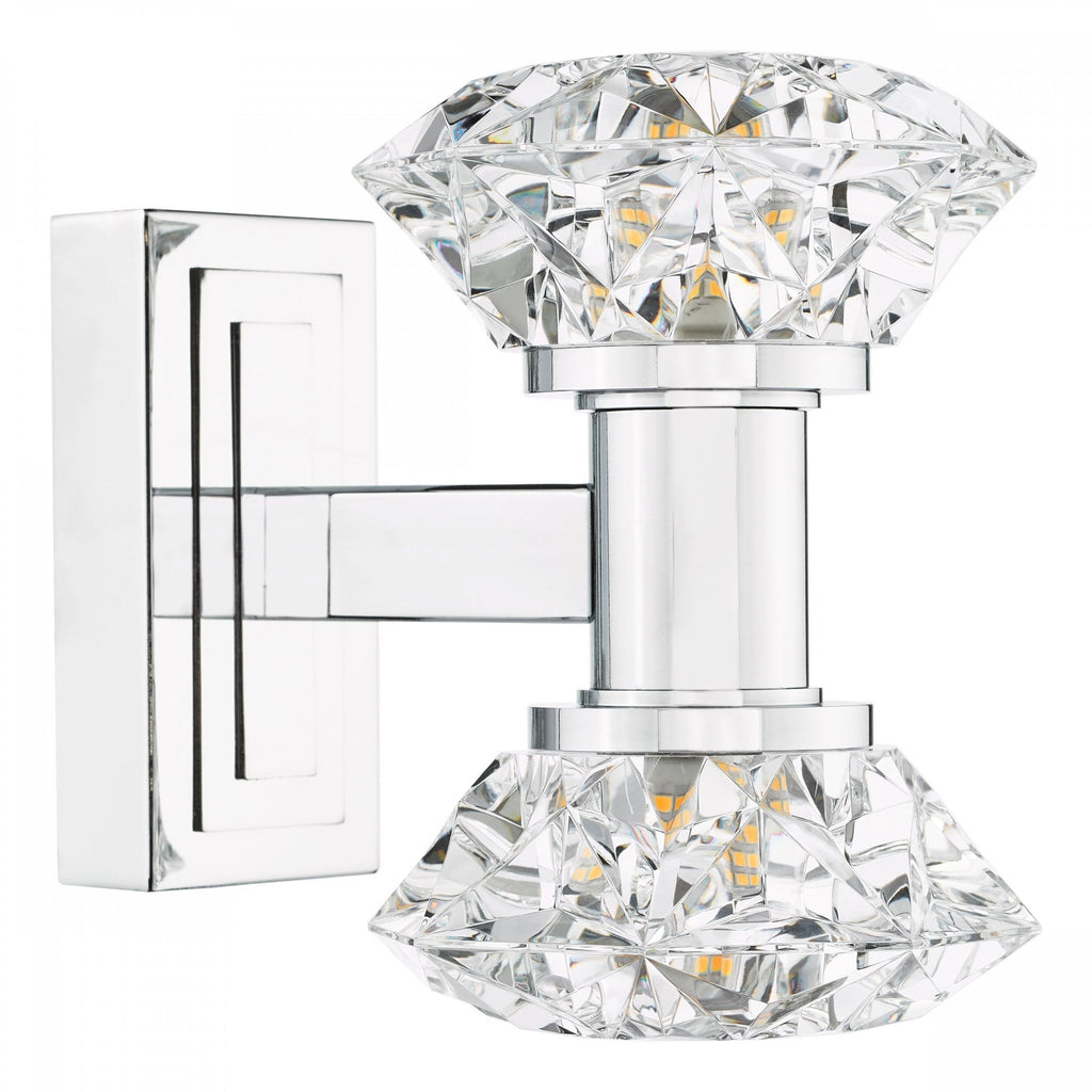 Tiana Contemporary 2 Light Crystal Wall Light In Polished Chrome Finish TIA0950