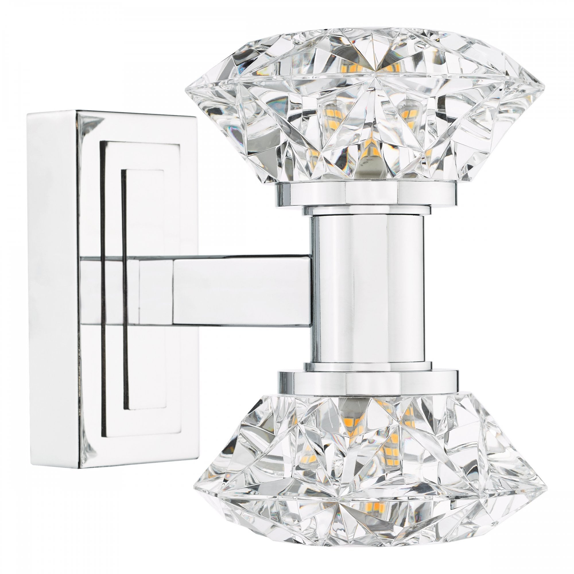 Tiana Contemporary 2 Light Crystal Wall Light In Polished Chrome Finish TIA0950