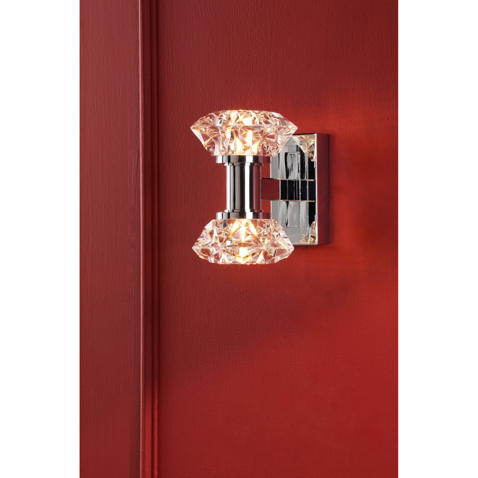Tiana Contemporary 2 Light Crystal Wall Light In Polished Chrome Finish TIA0950