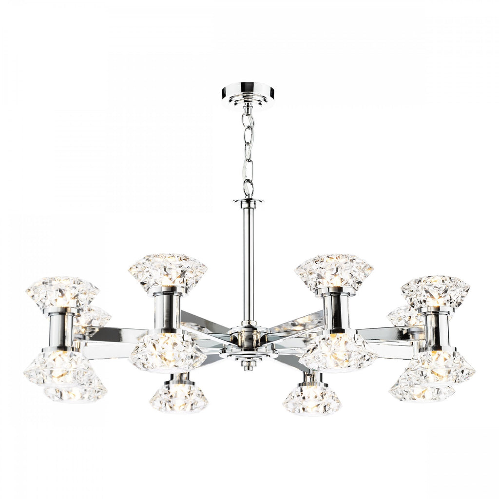 Tiana Contemporary 16 Light Crystal Ceiling Pendant Light In Polished Chrome TIA1650
