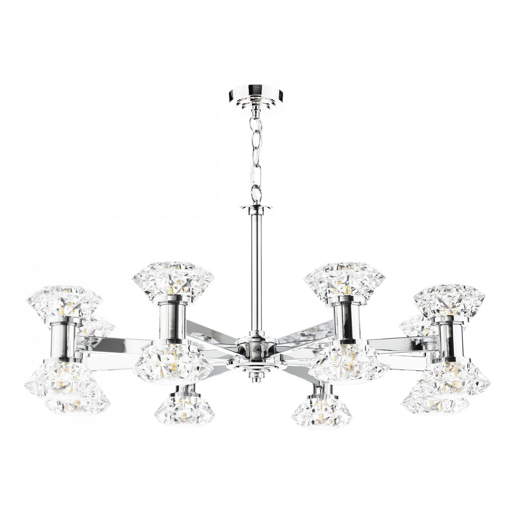 Tiana Contemporary 16 Light Crystal Ceiling Pendant Light In Polished Chrome TIA1650