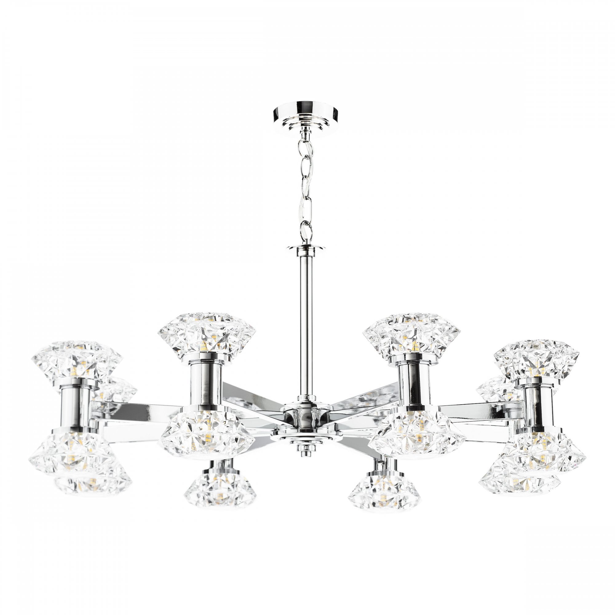 Tiana Contemporary 16 Light Crystal Ceiling Pendant Light In Polished Chrome TIA1650