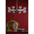 Tiana Contemporary 16 Light Crystal Ceiling Pendant Light In Polished Chrome TIA1650
