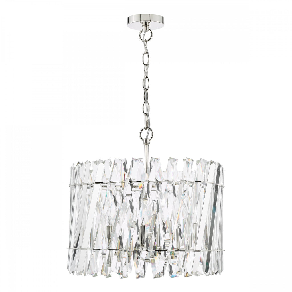 Entwine Stunning 6 Light Crystal Ceiling Pendant Light In Polished Nickel Finish ENT0638