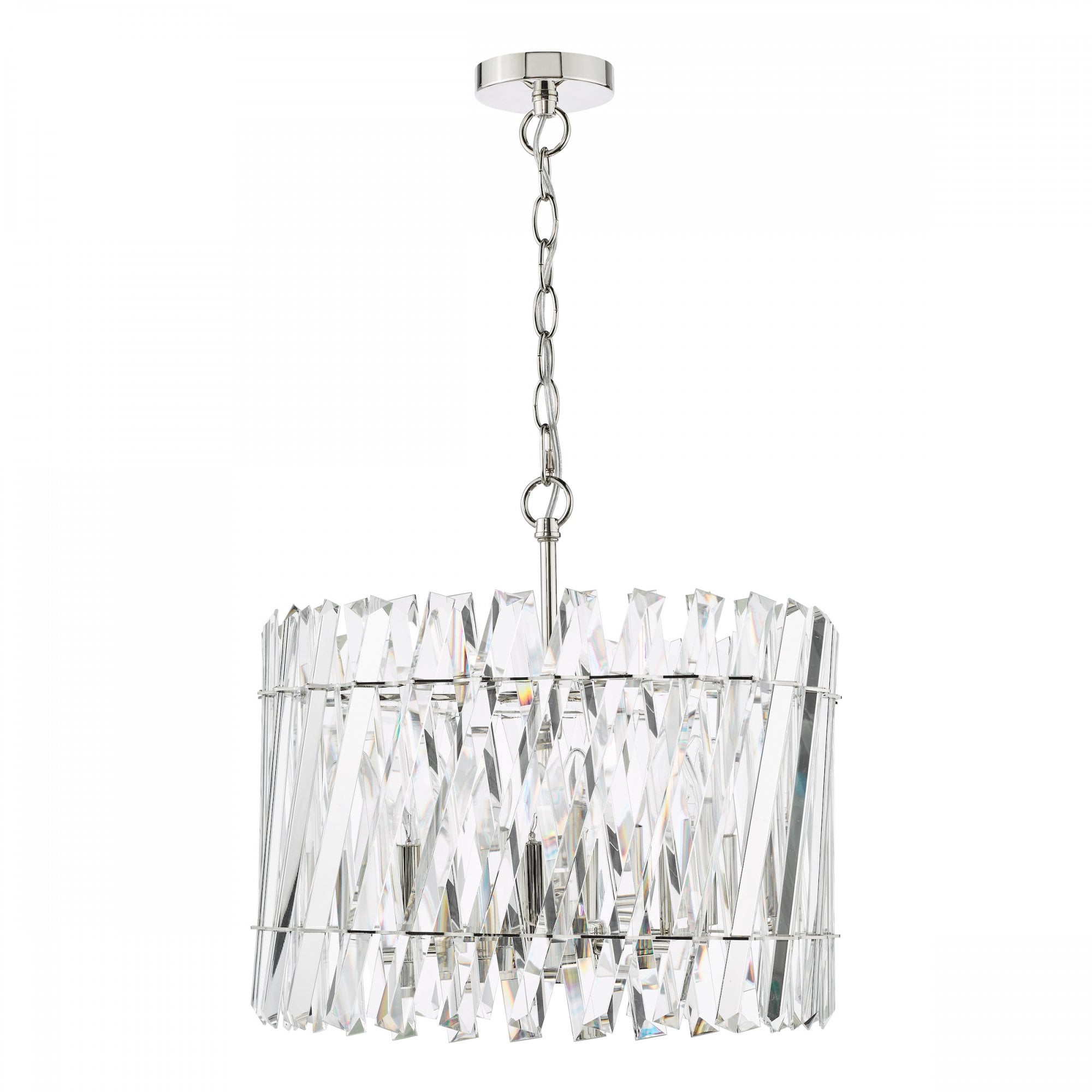 Entwine Stunning 6 Light Crystal Ceiling Pendant Light In Polished Nickel Finish ENT0638