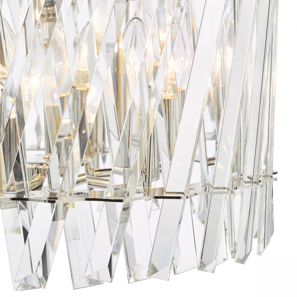 Entwine Stunning 6 Light Crystal Ceiling Pendant Light In Polished Nickel Finish ENT0638