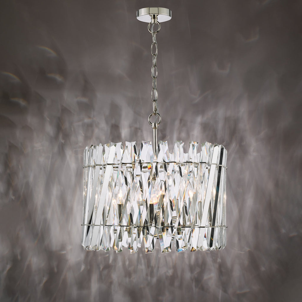 Entwine Stunning 6 Light Crystal Ceiling Pendant Light In Polished Nickel Finish ENT0638