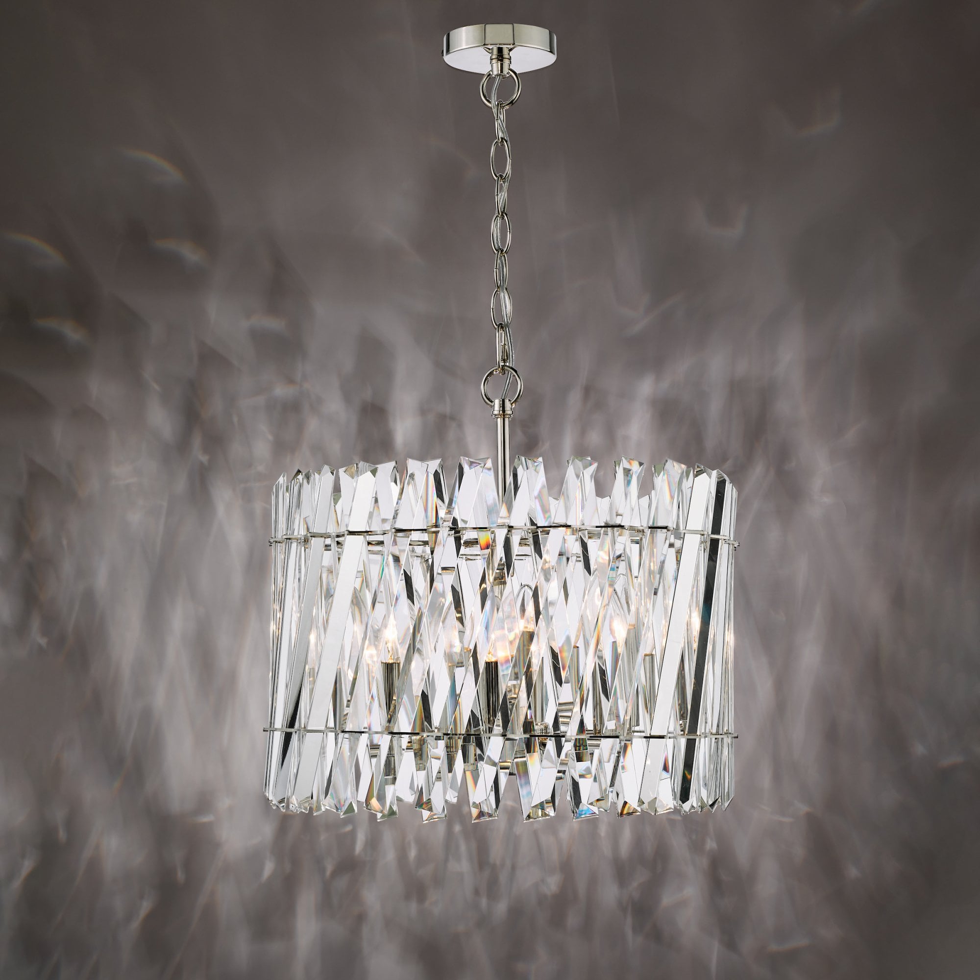 Entwine Stunning 6 Light Crystal Ceiling Pendant Light In Polished Nickel Finish ENT0638