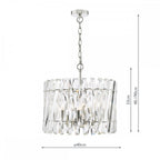 Entwine Stunning 6 Light Crystal Ceiling Pendant Light In Polished Nickel Finish ENT0638