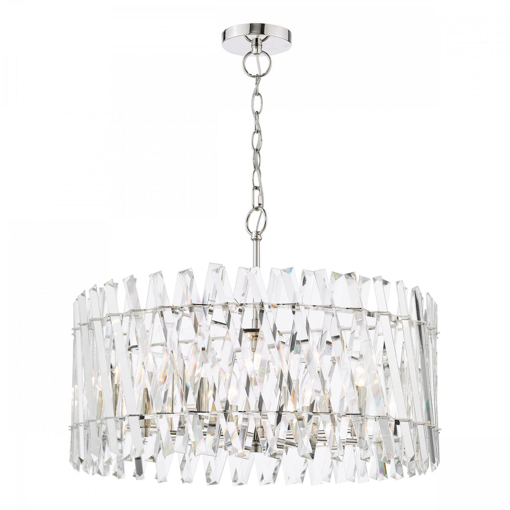 Entwine Stunning 8 Light Crystal Ceiling Pendant Light In Polished Nickel Finish ENT0838