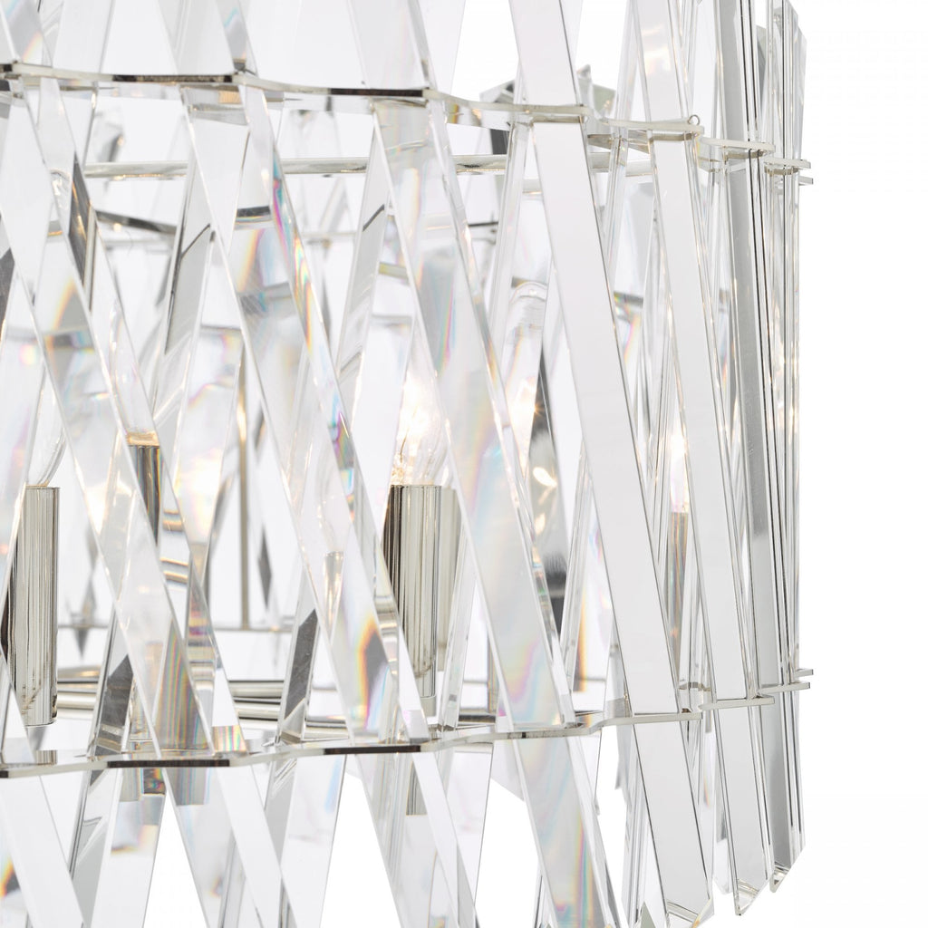 Entwine Stunning 8 Light Crystal Ceiling Pendant Light In Polished Nickel Finish ENT0838