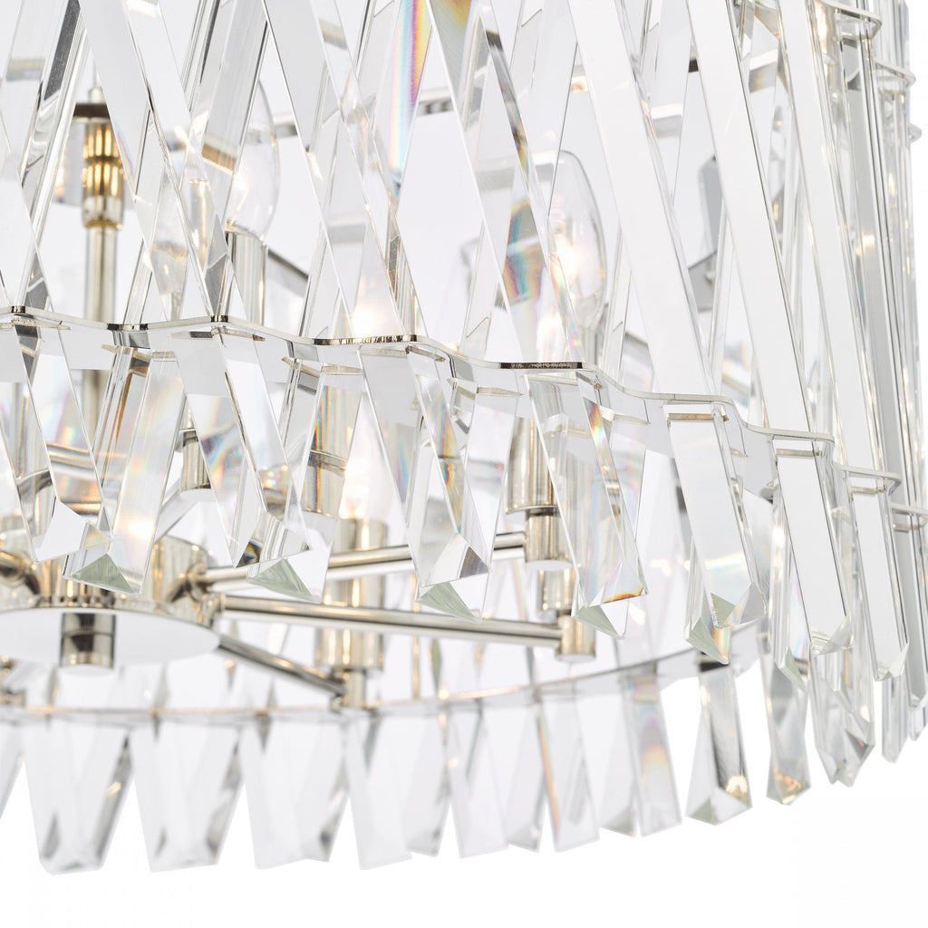 Entwine Stunning 8 Light Crystal Ceiling Pendant Light In Polished Nickel Finish ENT0838