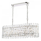 Entwine Stunning 10 Light Crystal Bar Ceiling Pendant Light In Polished Nickel Finish ENT2338