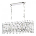 Entwine Stunning 10 Light Crystal Bar Ceiling Pendant Light In Polished Nickel Finish ENT2338