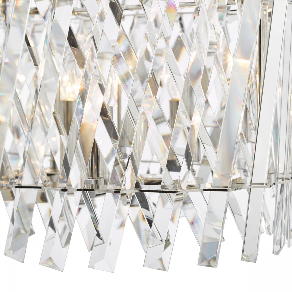 Entwine Stunning 10 Light Crystal Bar Ceiling Pendant Light In Polished Nickel Finish ENT2338