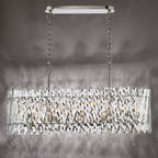 Entwine Stunning 10 Light Crystal Bar Ceiling Pendant Light In Polished Nickel Finish ENT2338