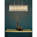 Entwine Stunning 10 Light Crystal Bar Ceiling Pendant Light In Polished Nickel Finish ENT2338