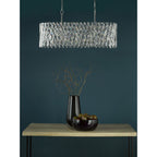 Entwine Stunning 10 Light Crystal Bar Ceiling Pendant Light In Polished Nickel Finish ENT2338
