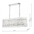 Entwine Stunning 10 Light Crystal Bar Ceiling Pendant Light In Polished Nickel Finish ENT2338