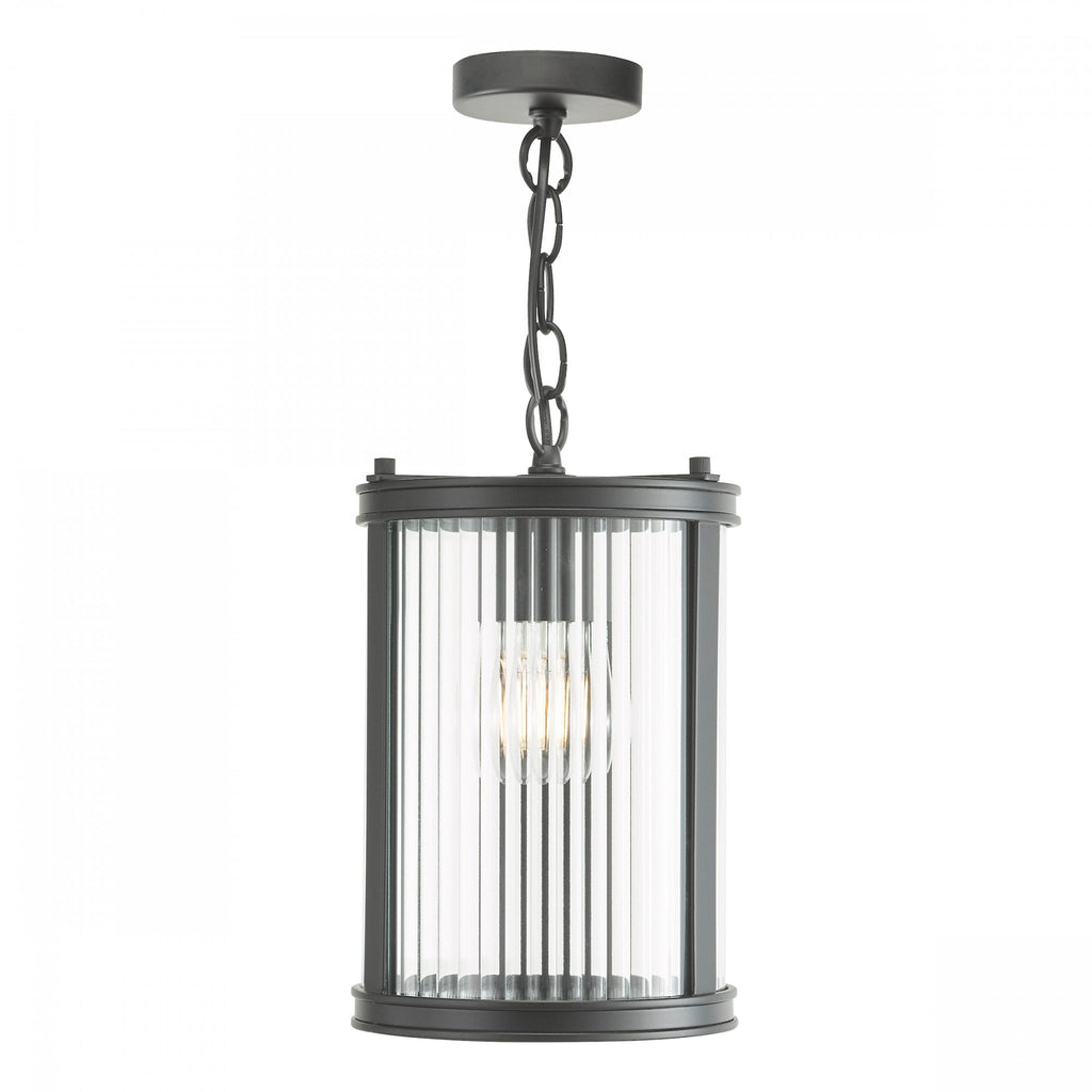 Bianka Ceiling Pendant Light in Matt Black Finish With Ribbed Glass Panels BIA0122