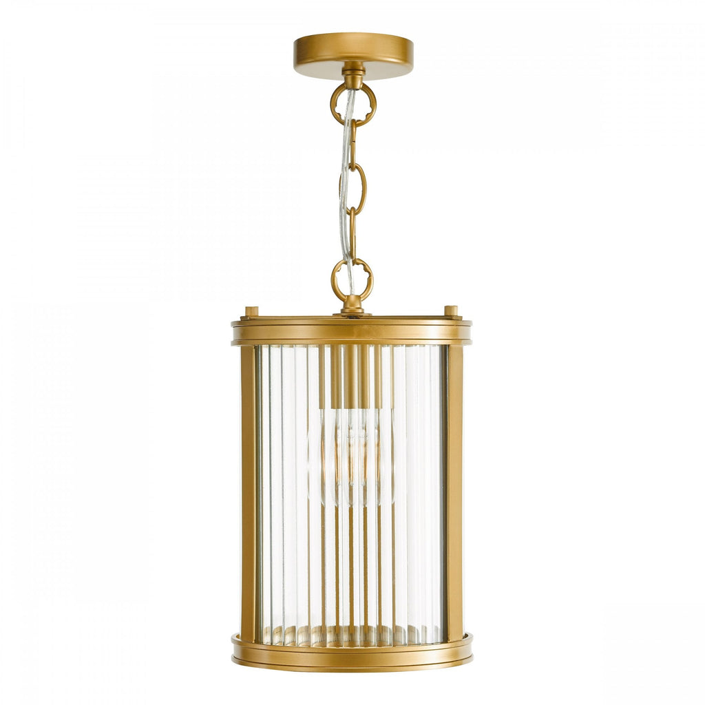 Bianka Ceiling Pendant Light In Bronze Finish With Ribbed Glass BIA0163