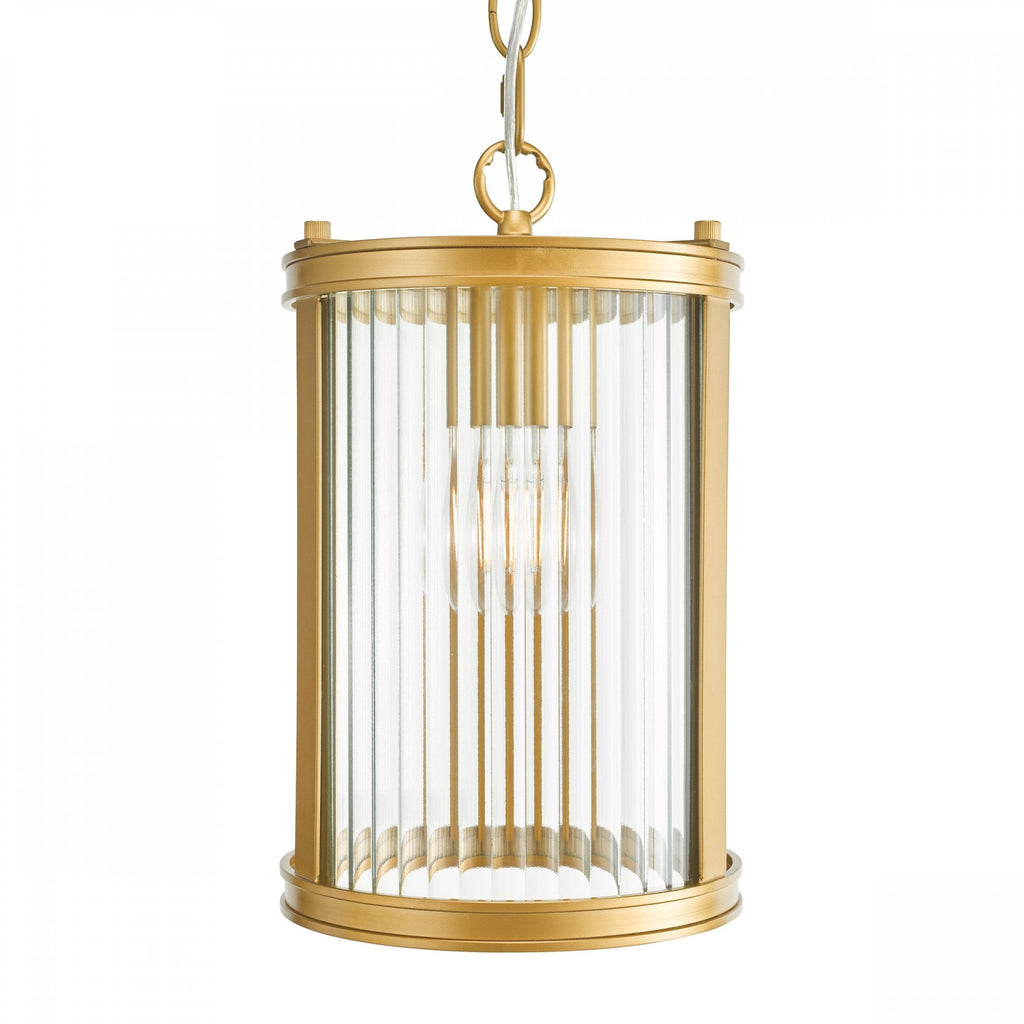 Bianka Ceiling Pendant Light In Bronze Finish With Ribbed Glass BIA0163