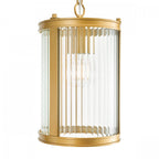 Bianka Ceiling Pendant Light In Bronze Finish With Ribbed Glass BIA0163
