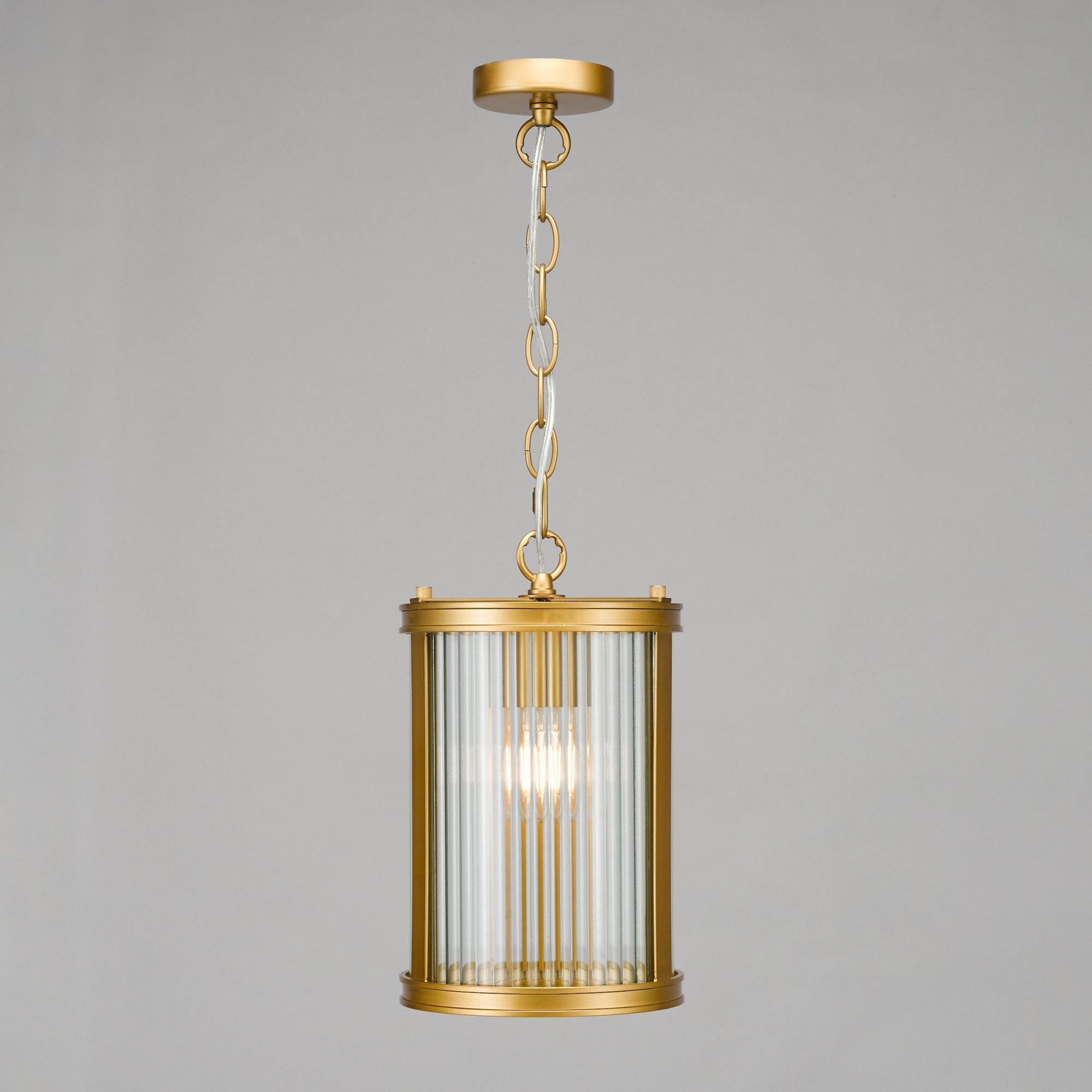 Bianka Ceiling Pendant Light In Bronze Finish With Ribbed Glass BIA0163