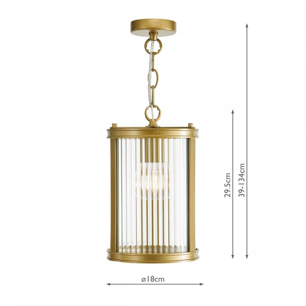 Bianka Ceiling Pendant Light In Bronze Finish With Ribbed Glass BIA0163