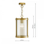 Bianka Ceiling Pendant Light In Bronze Finish With Ribbed Glass BIA0163