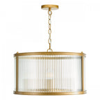 Bianka 3 Light Ceiling Pendant Light In Bronze Finish With Ribbed Glass Panels BIA0363