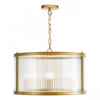 Bianka 3 Light Ceiling Pendant Light In Bronze Finish With Ribbed Glass Panels BIA0363