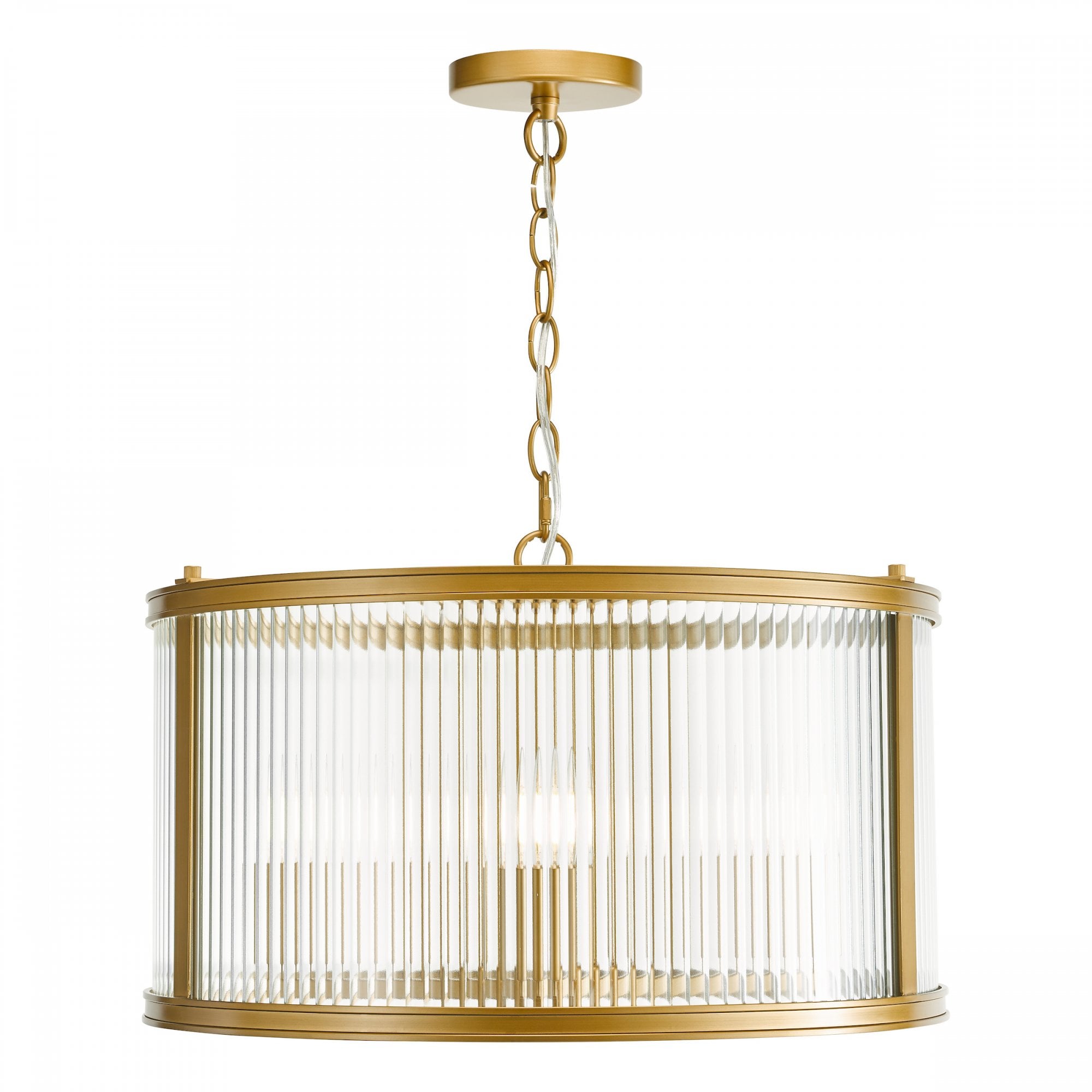 Bianka 3 Light Ceiling Pendant Light In Bronze Finish With Ribbed Glass Panels BIA0363