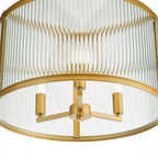 Bianka 3 Light Ceiling Pendant Light In Bronze Finish With Ribbed Glass Panels BIA0363