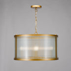 Bianka 3 Light Ceiling Pendant Light In Bronze Finish With Ribbed Glass Panels BIA0363