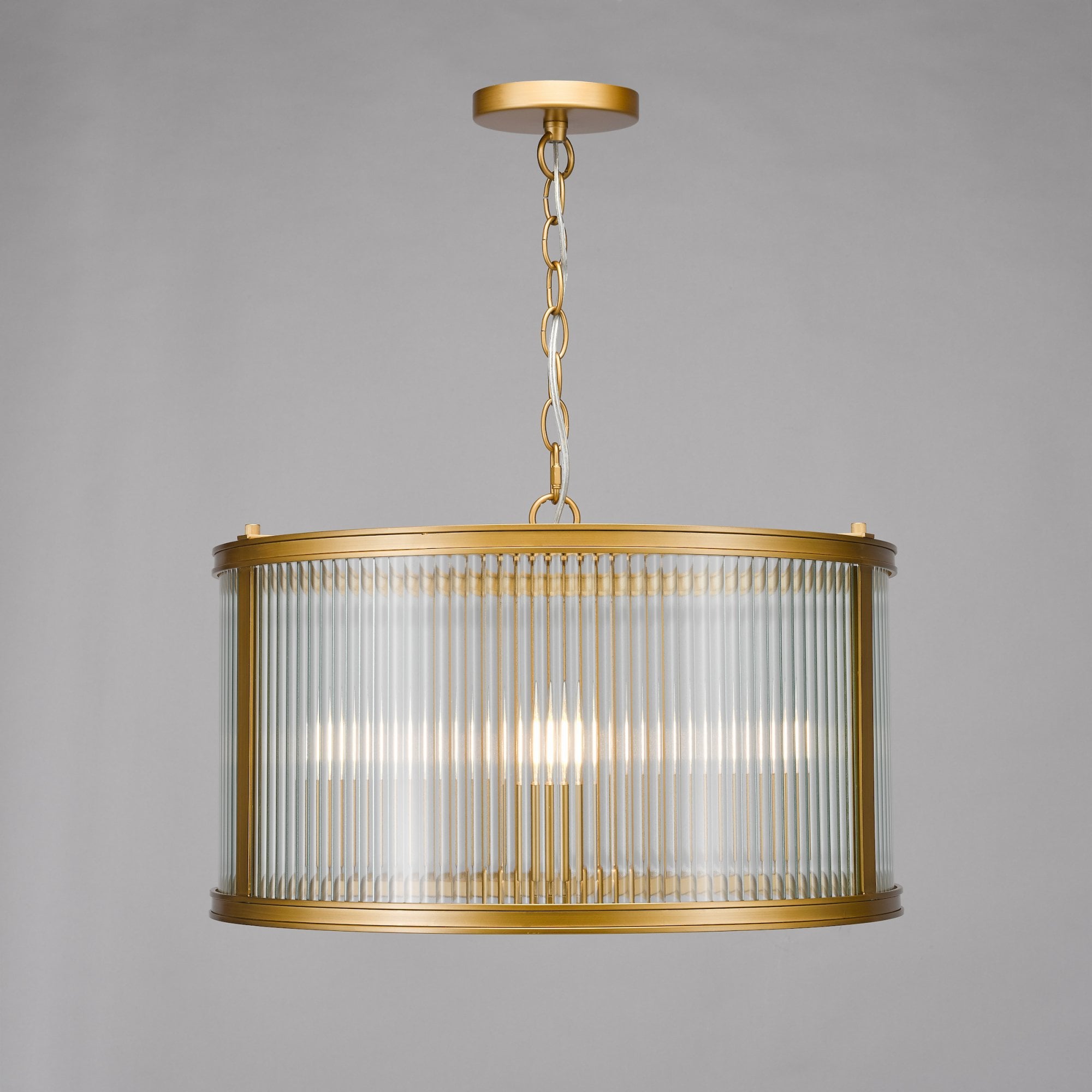 Bianka 3 Light Ceiling Pendant Light In Bronze Finish With Ribbed Glass Panels BIA0363