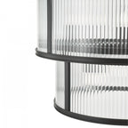 Bianka 6 Light Ceiling Pendant Light In Matt Black Finish With Ribbed Glass Panels BIA0622