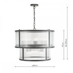 Bianka 6 Light Ceiling Pendant Light In Matt Black Finish With Ribbed Glass Panels BIA0622