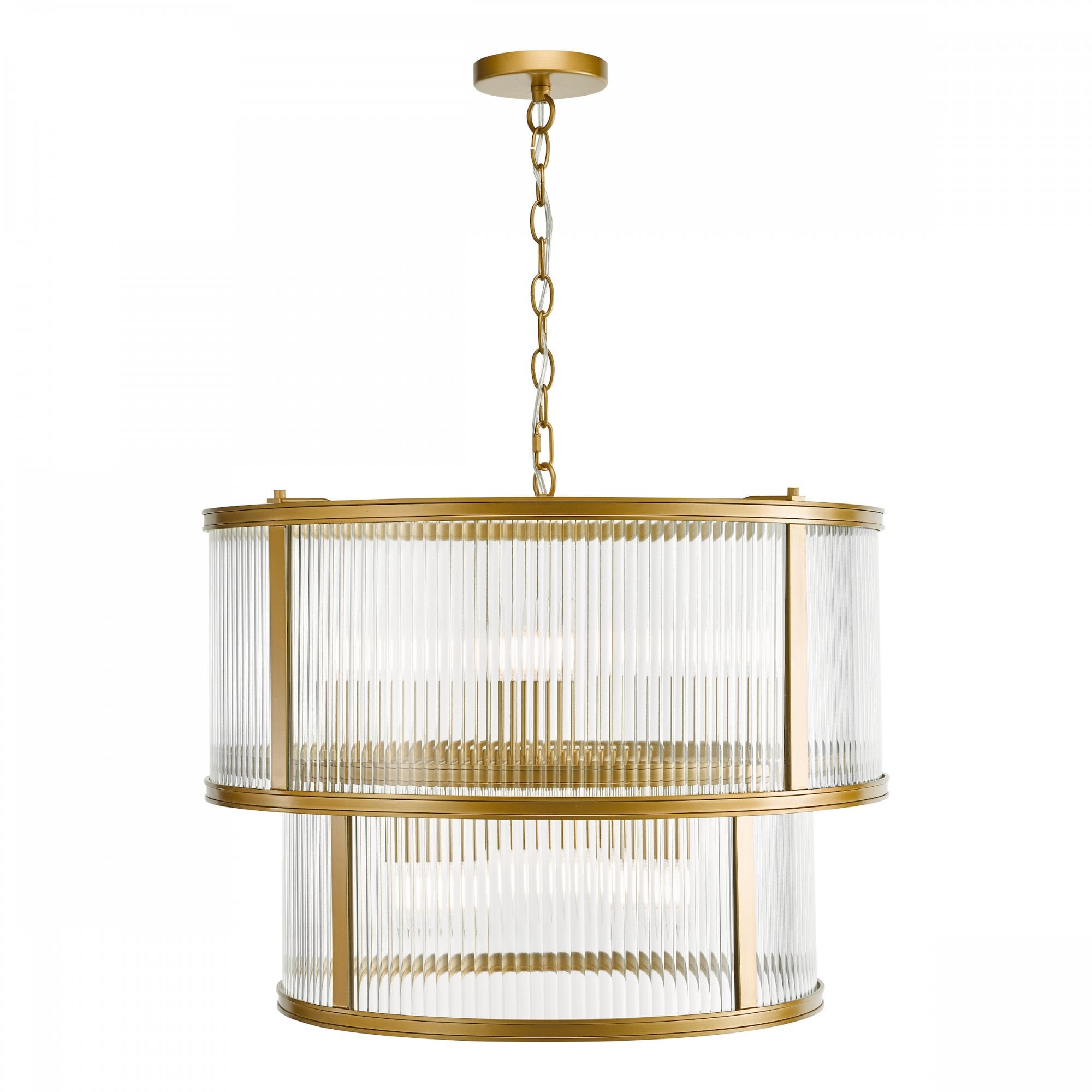 Bianka 6 Light Ceiling Pendant Light In Bronze Finish With Ribbed Glass Panels BIA0663