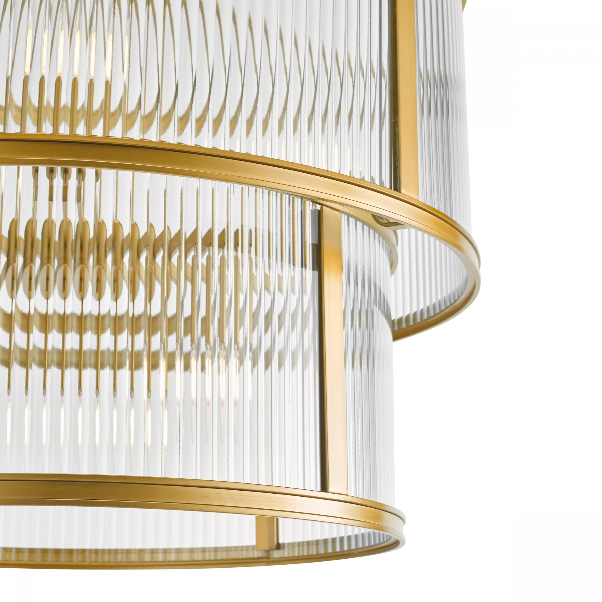 Bianka 6 Light Ceiling Pendant Light In Bronze Finish With Ribbed Glass Panels BIA0663